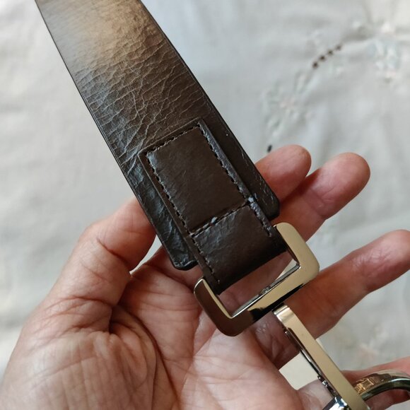 Ellen Tracy BROWN Genuine Leather Belt *Self Adjustable Length* - Picture 7 of 10